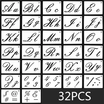Dropship 32pcs/סט מכתב מספר סמל שכבות שבלונות תבנית ציור עיצוב אלבום תמונות אלבום עיצוב DIY הבלטה כרטיס נייר