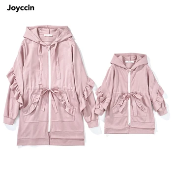 Joyccin אמא, ילדים קפוצ ' ון שמלת כותנה נשים חגור קרדיגן סתיו אביב Y2K תסגור לפרוע לקצץ קשת Outwears מוצק המעיל