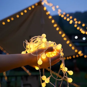 LED חיצוני מחנה לויה גרלנד USB/סוללה מרחוק כדור חג המולד פיית אור מחרוזת חתונה מסיבה בבית קישוט החדר