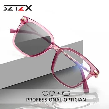 SZTZX אופנה נשית Photochromic נגד ריי כחול חוסם את משקפי הקריאה לנשים קוצר ראייה רוחק ראייה מרשם אופטי Eyewear