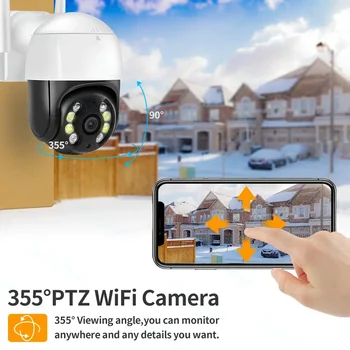 WiFi המצלמה PTZ מעקב AI מעקב להגן על מצלמת אבטחה ICsee 2K IP חיצונית HD 4MP H. 265 תומכת Onvif Inteligente Hogar