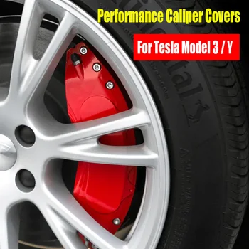 ביצועים Caliper מכסה עבור טסלה מודל 3/Y סגסוגת אלומיניום Caliper בלם כיסוי שינוי אביזרי רכב
