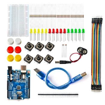 חדש Starter עבור arduino UNO R3 מיני קרש חיתוך LED חוט מגשר כפתור compatile