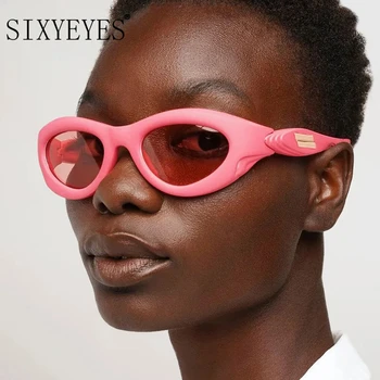לא סדיר היפ הופ משקפי שמש נשים עיצוב מותג משקפי ספורט יוקרה בציר יוניסקס Y2K משקפי שמש לגברים משקפי שמש UV400 משקפי
