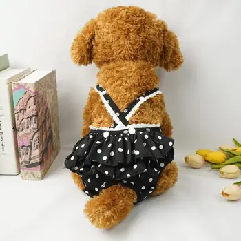 מחמד פיזיולוגיים מכנסי כותנה עם כתפיות מתכווננות הווסת קצרים כלב תחתונים מחמד סניטריים המכנסיים נשיים כלבים