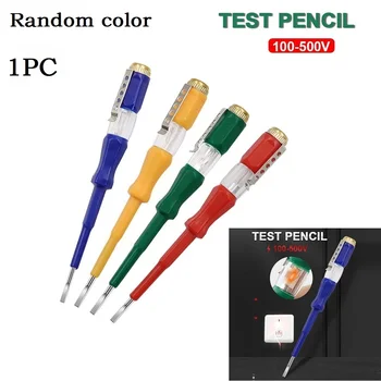 ניידת בדיקת מתח עט הבוחן ללא מגע חשמלי גלאי בעט שטוח מברג תיקון חשמלאי כלים אור LED 100-500V