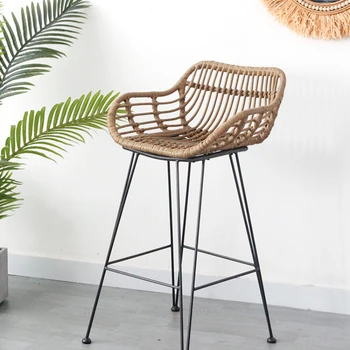 עיצוב נורדי כורסה בר כסאות מבטא מתכת מחכה המודרנית בר כסאות ארגונומיים קש Taburete אלטו Silla ריהוט הבית