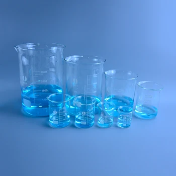 קיבולת 50ml-3000ml נמוך בצורה כוס מדידה מזכוכית מעבדה בכימיה בורוסיליקט זכוכית שקוף המיכל Wholesales