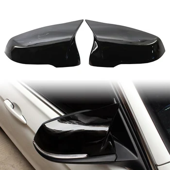 שחור מבריק למכונית דלת צד אחורית מראה הכובע מכסה עבור ב. מ. וו F52 F45 F46 F48 F49 פלסטיק ABS 1Pair